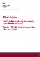 Official statistics Health visitor service delivery metrics (experimental statistics) Quarter 1 2019/20 statistical commentary (November 2019)